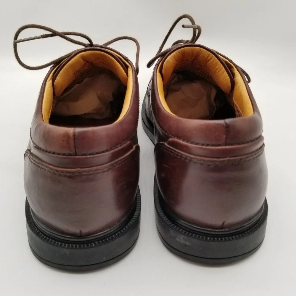 Timberland Waterproof Mens 13M Brown Leather Moc Toe Oxford‎ Shoes 90091